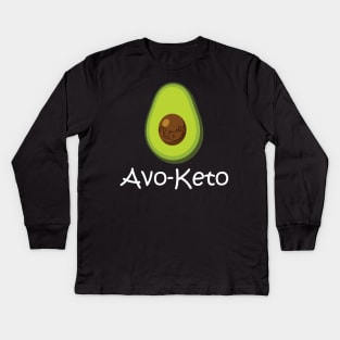 Avo Keto Cat Avocado Kids Long Sleeve T-Shirt